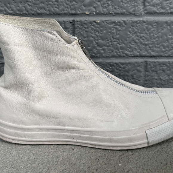 Converse x Guidi Women’s White Leather Zip-Up High-Top Sneakers - Picture 7 of 14